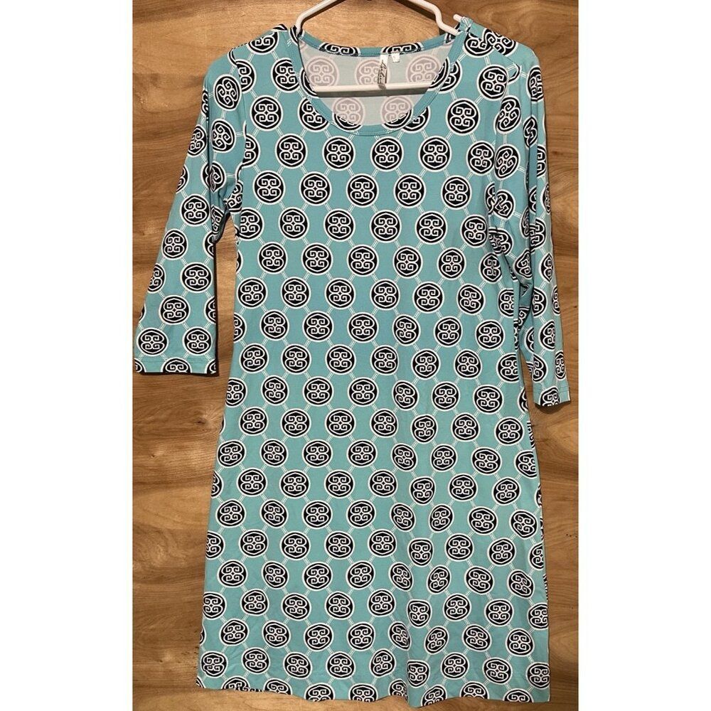 Lulu B Dress Woman’s Xs  3/4 Sleeve Color Blue  Stretch Colorful